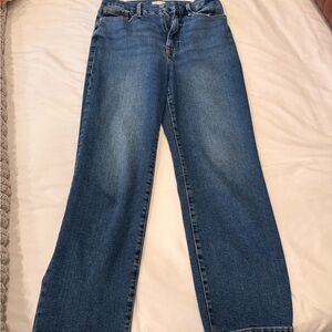 Good American Straight Leg Blue Jeans